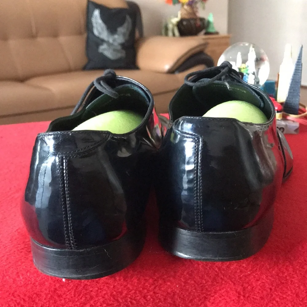💯AUTHENTIC BURBERRY OXFORD MENS SHOES VINTAGE PATENT - Picture 5 of 16